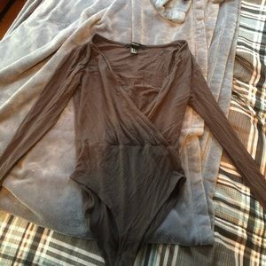 grey surplice bodysuit